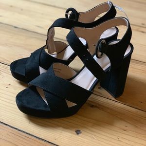 Black high heel sandals